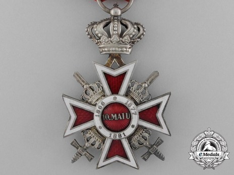 Order of the Romanian Crown, Type II, Military Division, Knight's Cross Reverse