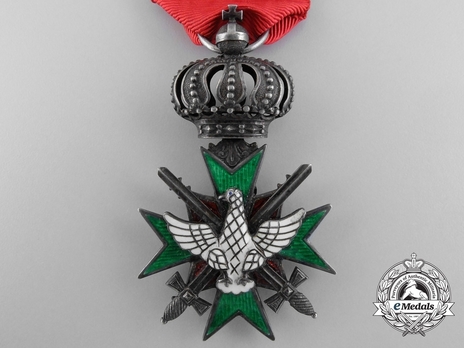 Order of the White Falcon, Type II, Military Division, II Class Knight (in silver) Obverse