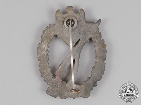 Infantry Assault Badge, by J. Bauer (in silver) Reverse