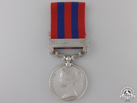 Silver Medal (with "N.E.FRONTIER 1891" clasp) Obverse