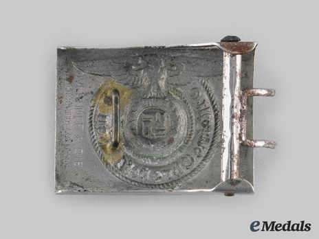 Waffen-SS NCO/EM's Belt Buckle, by Overhoff & Cie. (nickel-silver) Reverse