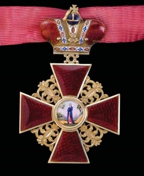 Order of St. Anne, Type III, Civil Division, I Class Cross (with Imperial crown)
