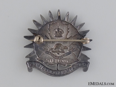 Westminister Regiment Officers Cap Badge Reverse