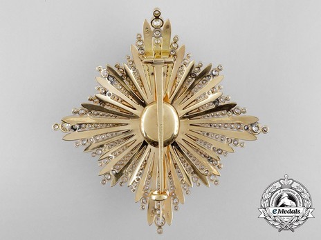 Order of the White Eagle, Type I, Civil Division, I Class Breast Star, with Diamonds Reverse