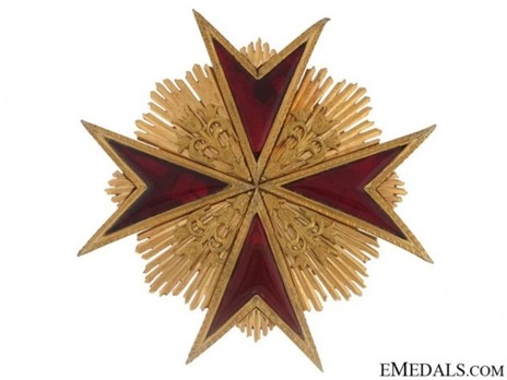 Military Order of Saint Stephen, Type II, Commander Breast Star (multi-rayed plaque) Obverse