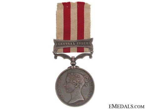 Silver Medal (with “CENTRAL INDIA” clasp) Obverse