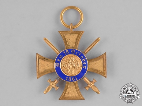 Order of the Crown, Military Division, Type II, IV Class Cross (in bronze gilt) Reverse