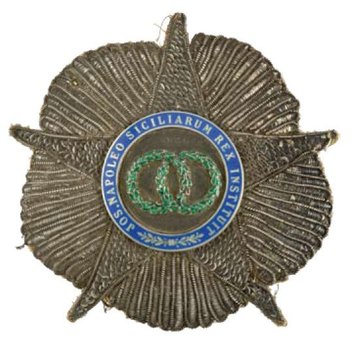Royal Order of the Two Sicilies, Type I, Dignitary Breast Star (Embroidered) Obverse
