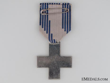 Cross of Merit of the Italian Fascist Youth, for Young Men (in silvered bronze) Reverse