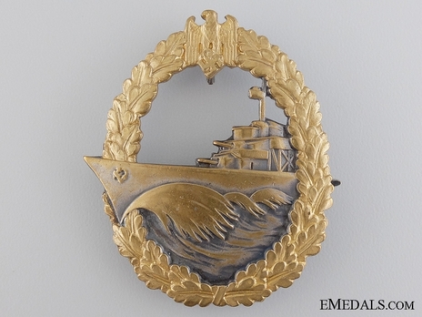 Destroyer War Badge, by W. Deumer (marked version) Obverse
