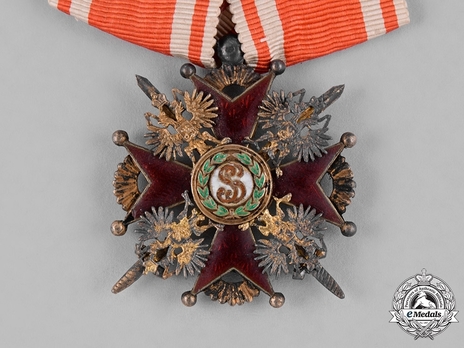 Order of Saint Stanislaus, Type II, Military Division, III Class Badge (provisional government, with swords)
