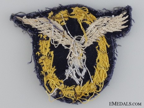 Combined Pilot/Observer Badge (2nd Model), in Cloth (in bullion) Reverse
