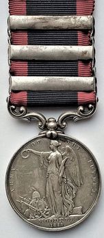 Silver Medal (for the Battle of Moodkee, with 3 clasps) Reverse