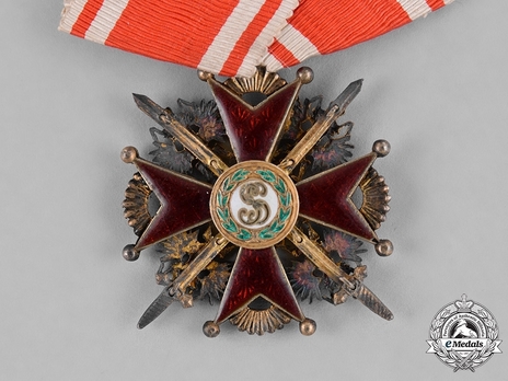 Order of Saint Stanislaus, Type II, Military Division, III Class Badge (provisional government, with swords) Reverse