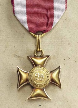 Military Long Service Cross in Gold for 25 Years (1839-1871) Obverse