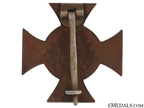 Frederick Cross (for combatants, with pinback) Reverse