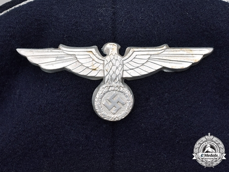 Reichsbahn Bahnpolizei/Bahnschutz Oberzugführer Visor Cap (Blue version) Eagle Detail