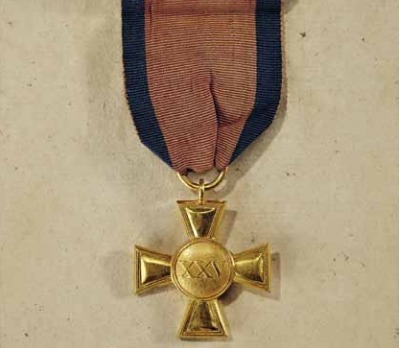 Wilhelm's Long Service Cross for Officers (in gold) Reverse
