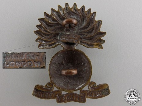 6th Battalion Railway Troops Other Ranks Cap Badge (with Grenade) Reverse