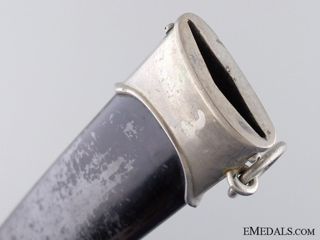 Allgemeine SS M33 Early Pre-RZM Mark Service Dagger (by Carl Eickhorn) Scabbard Throat Detail