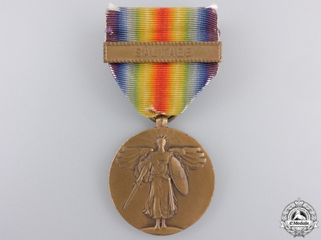 World War I Victory Medal (with Navy "SALVAGE" clasp) Obverse