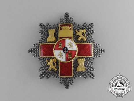 2nd Class Breast Star (red distincion) (with coat of arms of Castile and Leon, and Imperial Crown) Obverse