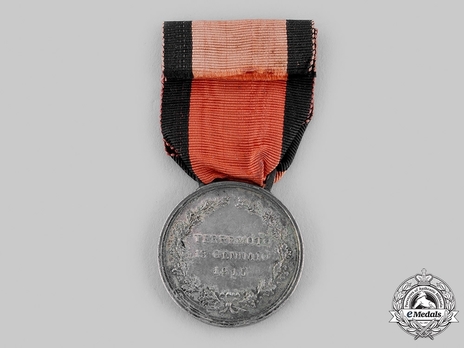 Merit Medal for the Marsica Earthquake, in Silver (with right facing portrait) Reverse