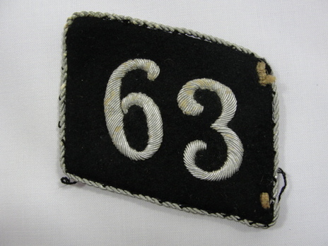 Allgemeine SS 63rd Standarte Unit Collar Tab Obverse