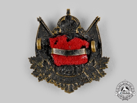 165th Infantry Battalion Other Ranks Cap Badge (with Red Patch) Reverse