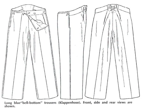 Naval HJ Trousers Obverse & Side & Reverse