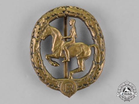 German Horseman's Badge, in Bronze