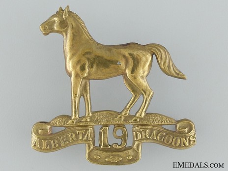 19th Alberta Dragoons Officers Cap Badge Obverse
