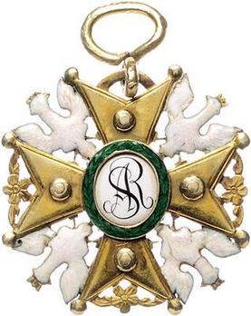 Order of Saint Stanislaus, I Class Cross (with crowned eagles) Reverse