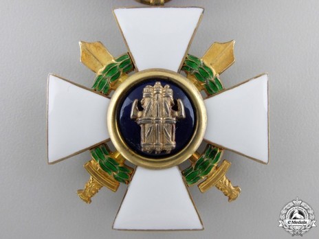 Order of the Roman Eagle, Officer's Cross (with wreath and swords) Reverse