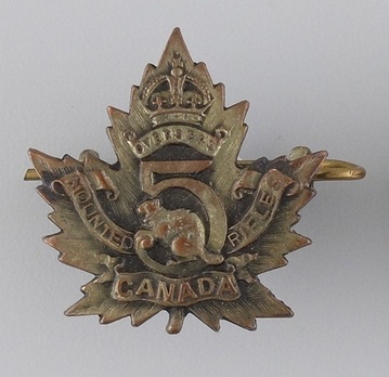 5th Mounted Rifle Battalion Other Ranks Collar Badge Obverse