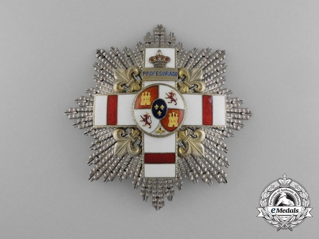2nd Class Breast Star (white distincion pension) (with Fleur de Lys and Royal Crown) (PROFESORADO) Obverse