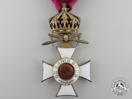 Order of St. Alexander, Type II, IV Class Officer (with crown and swords on ring) Obverse