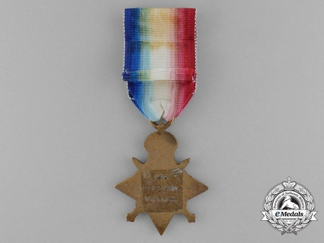 Bronze Star (with "5TH AUG. 22ND NOV. 1914" clasp) Reverse