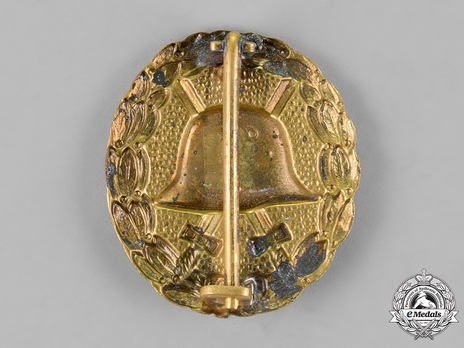 Wound Badge, in Gold (in tombac) Reverse