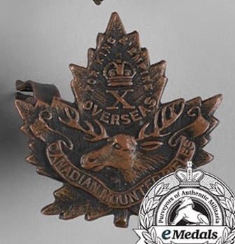 10th Mounted Rifle Battalion Other Ranks Collar Badge Obverse