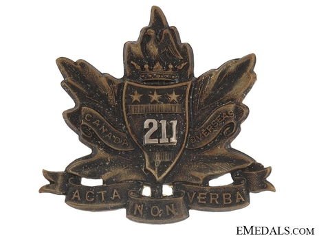 211th Infantry Battalion Officers Cap Badge Obverse