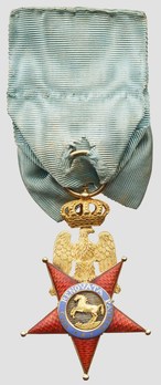 Royal Order of the Two Sicilies, Type I, Knight (with crown) Reverse