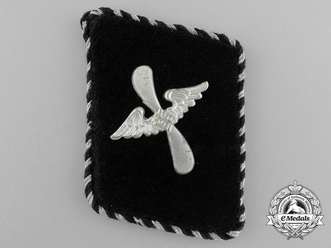 Allgemeine SS Flying Company Unit Collar Tab (black and aluminum piping) Obverse