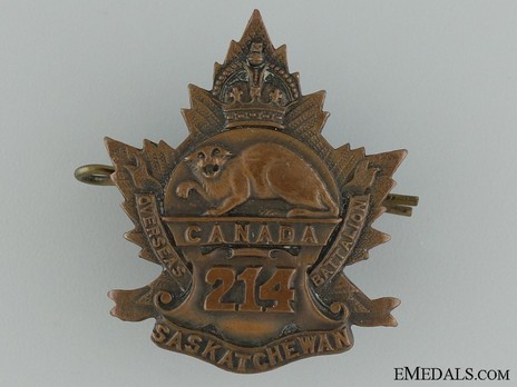 214th Infantry Battalion Other Ranks Cap Badge (Solid) Obverse