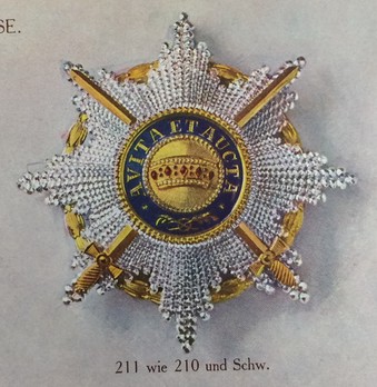 Order of the Iron Crown,Type III, Military Division, I Class Breast Star (with gold swords)