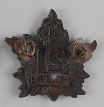 21st Infantry Battalion Other Ranks Collar Badge Reverse