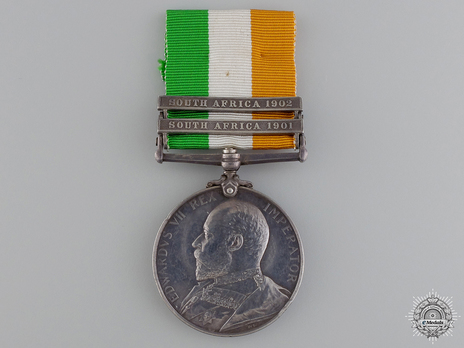 Silver Medal (with "SOUTH AFRICA 1901" and "SOUTH AFRICA 1902" clasps) Obverse