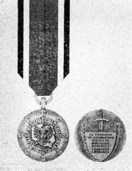 Medal for Merit in the Defence of the Borders of the Polish People's Republic, I Class Obverse and Reverse