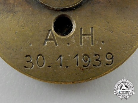 NSDAP Golden Party Badge, with Date of Issue (small) Reverse Detail