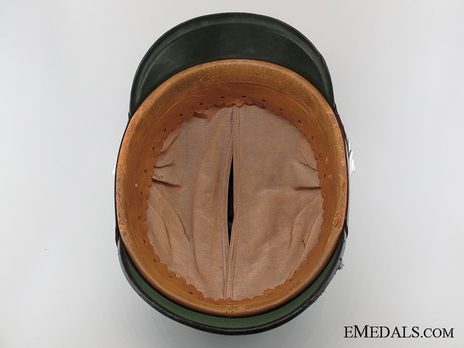 German Police Officer's Black-Fitted Shako Cap Interior